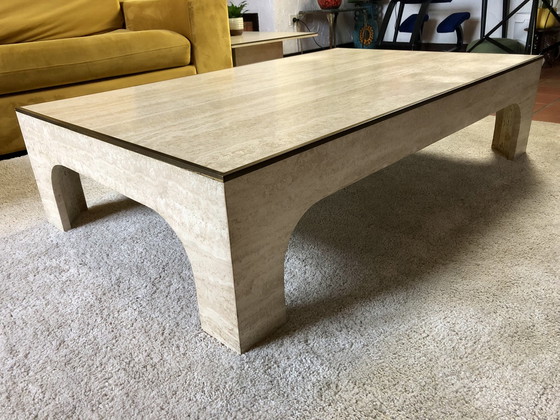 Image 1 of 2x Willy Rizzo travertine coffee tables