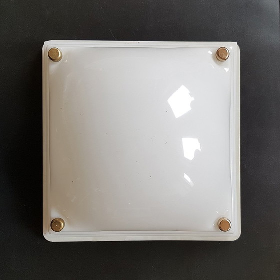 Image 1 of Mid-Century Acrylic and Brass Sconce