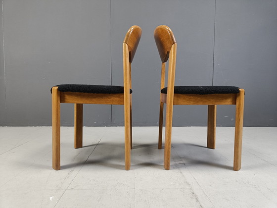 Image 1 of Set Of 4 Solid Oak Scandinavian Dining Chairs, 1970S