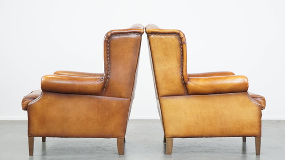 Image 1 of 2 X Sheep Leather Ear Armchairs