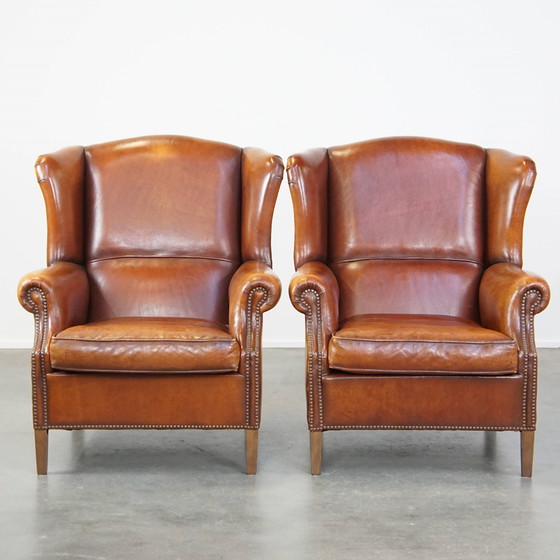 Image 1 of 2 X Sheep Leather Ear Armchairs