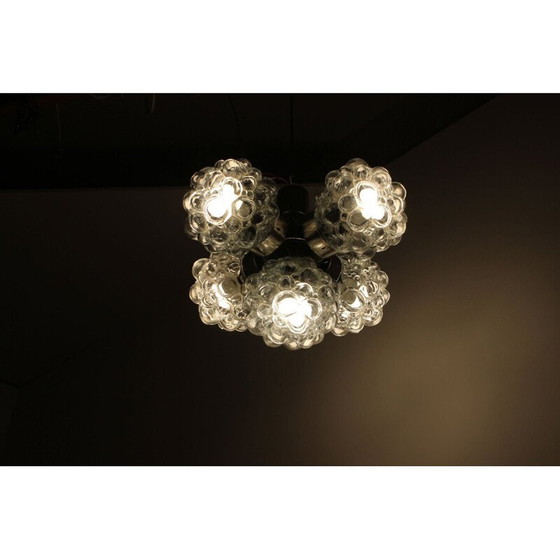 Image 1 of Lampadario vintage in cromo e vetro, Cecoslovacchia