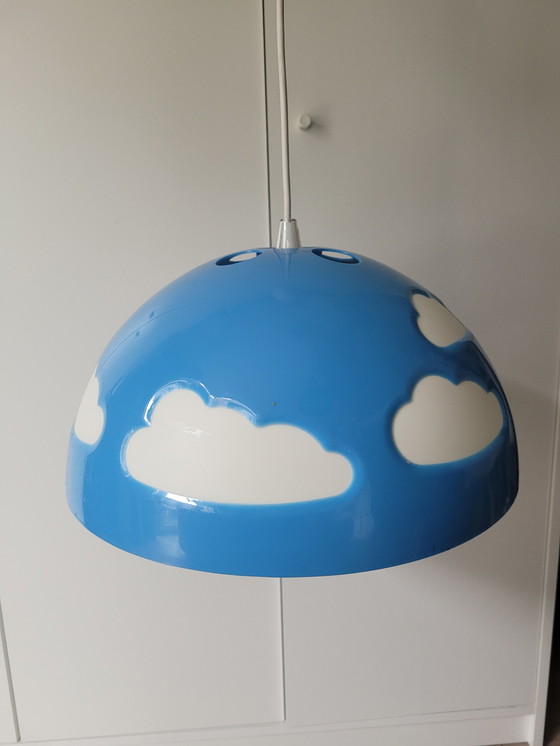 Image 1 of Vintage Ikea Skojig cloud ceiling lamp blue by Henrik Preutz