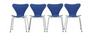 4x sedie Butterfly vintage di Arne Jacobsen per Fritz Hansen, Danimarca 1979