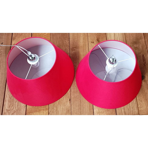 Image 1 of Lampada a sospensione vintage in cotone rosso di Modo per Milleluci 40