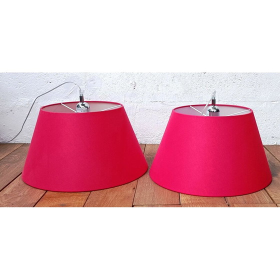 Image 1 of Lampada a sospensione vintage in cotone rosso di Modo per Milleluci 40