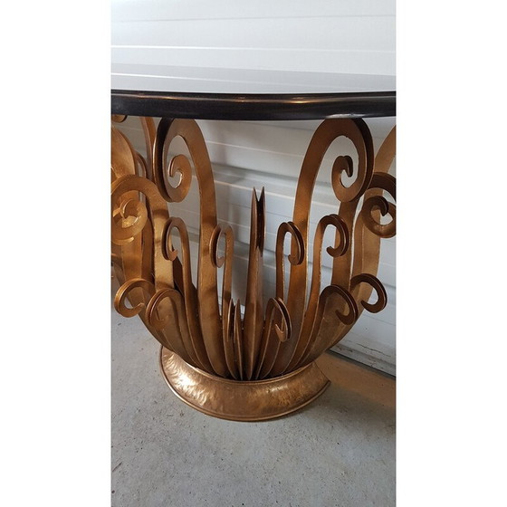 Image 1 of Pair of vintage gold brackets with granite ferns