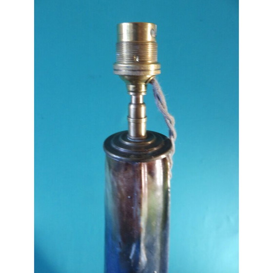 Image 1 of Vintage Art Nouveau stoneware table lamp with 3 handles, France 1920