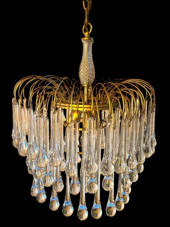 Image 1 of Xl Vintage Murano Teardrop Chandelier