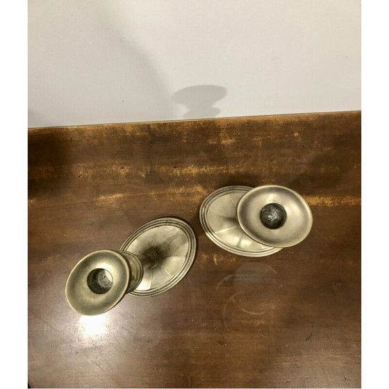 Image 1 of Pair of vintage brass candlesticks