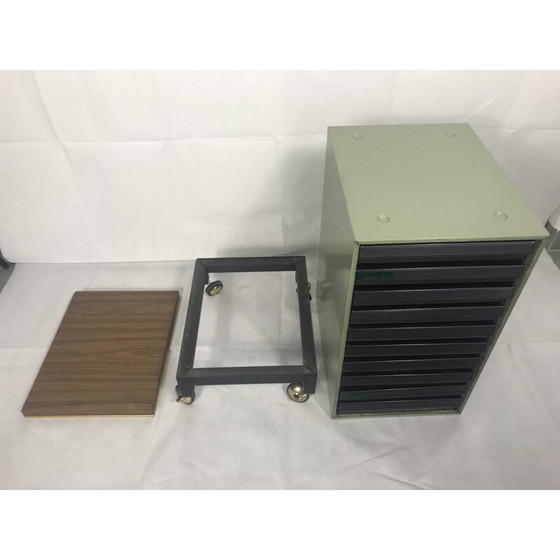 Image 1 of Vintage metal filing cabinet with drawers