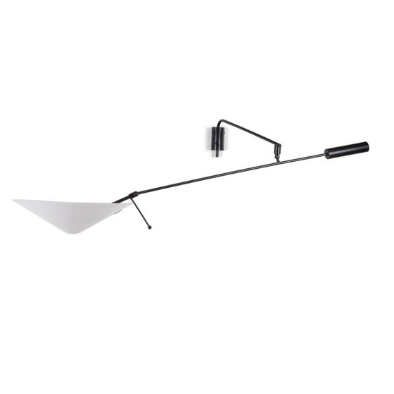 Image 1 of Vintage 242 P wall lamp in tubular metal and brass by Robert Mathieu, 1960