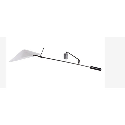 Vintage 242 P wall lamp in tubular metal and brass by Robert Mathieu, 1960