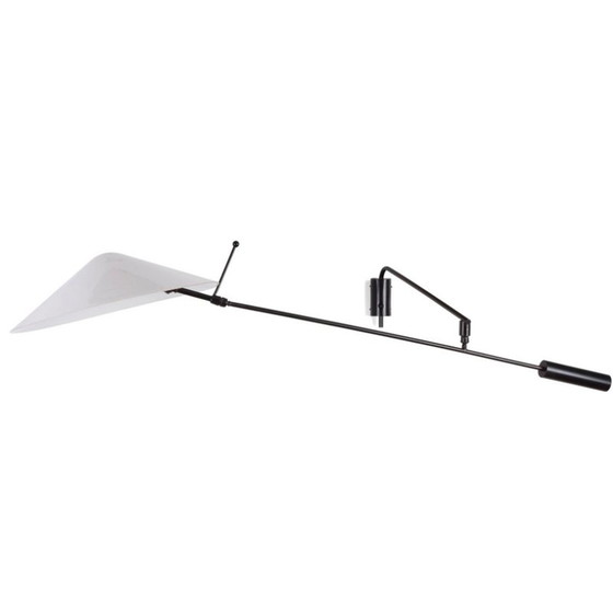Image 1 of Vintage 242 P wall lamp in tubular metal and brass by Robert Mathieu, 1960