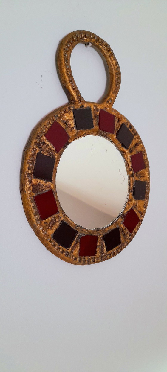 Image 1 of Miroir Irena Jaworska, Élève De Line Vautrin 1960.