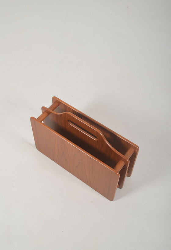 Image 1 of Danish Magazine Holder In Solid Teak, 1970s