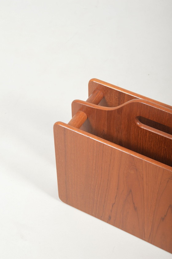 Image 1 of Danish Magazine Holder In Solid Teak, 1970s