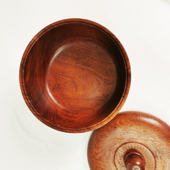 Image 1 of Vintage teak bowl and salad spoons, Denmark 1960s