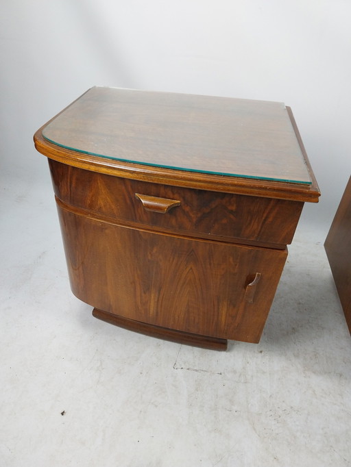 1 Set Art Deco Nightstands 1930'S 49 X 40 X 48Cm