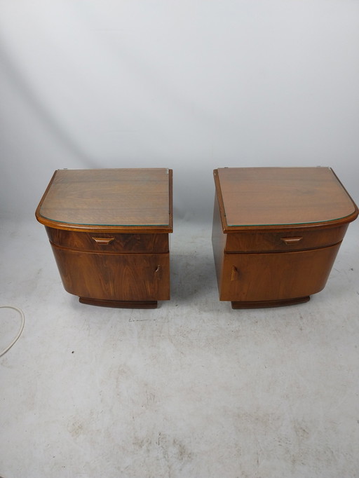 1 Set Art Deco Nightstands 1930'S 49 X 40 X 48Cm