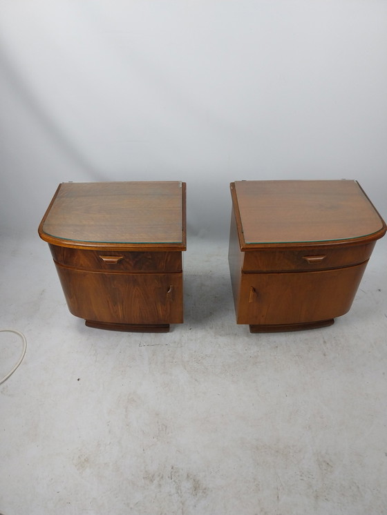 Image 1 of 1 Set Art Deco Nightstands 1930'S 49 X 40 X 48Cm