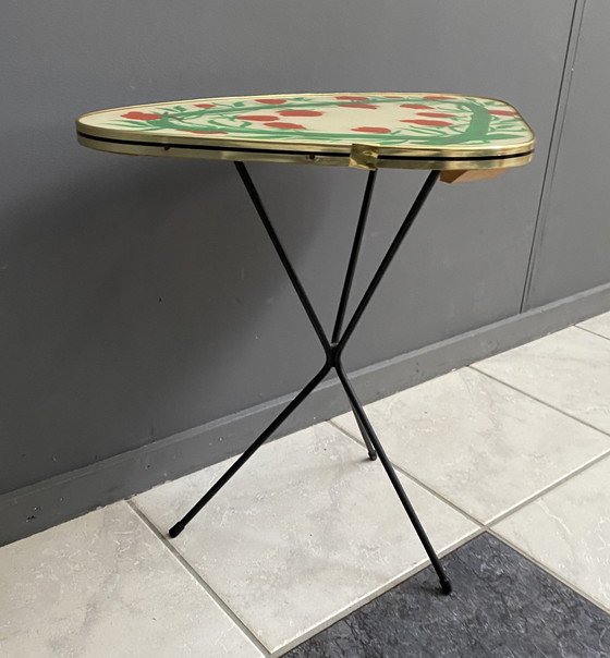 Image 1 of Glass flower table for Erdal 1950s tripod base 