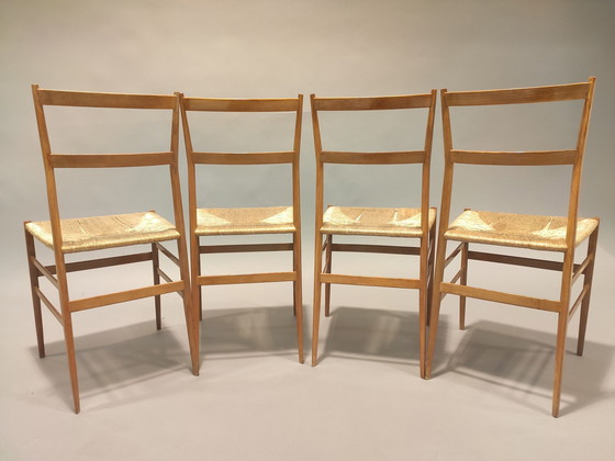 Image 1 of 4x Gio Ponti Superleggera stoelen