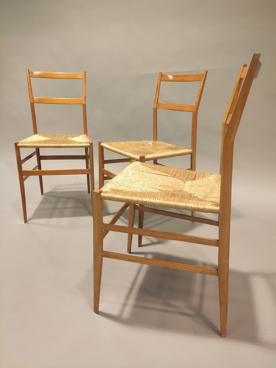 Image 1 of 4x Gio Ponti Superleggera stoelen