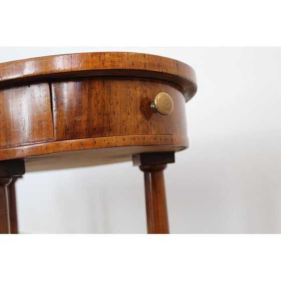 Image 1 of Vintage coffee table with 2 side drawers in walnut wood, Italy 1940