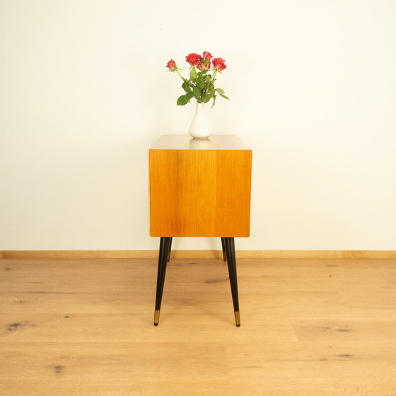 Image 1 of small chest of drawers with vertical decorative stripes, 1960s