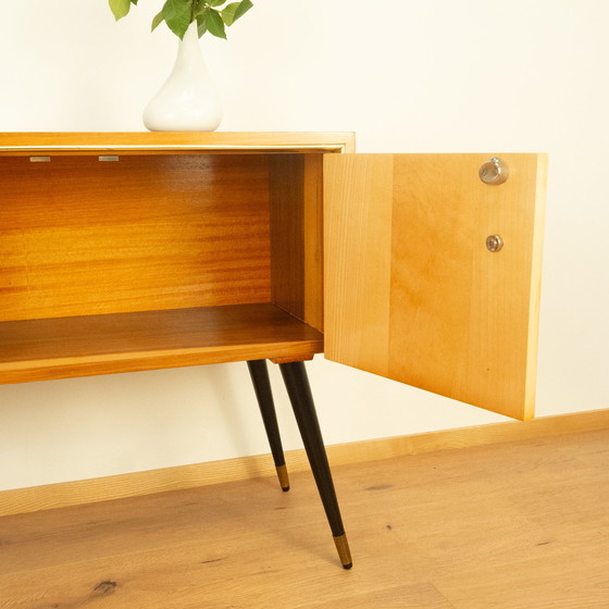 Image 1 of small chest of drawers with vertical decorative stripes, 1960s