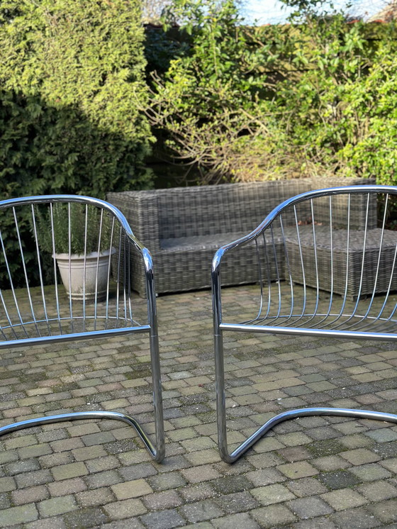 Image 1 of 2x vintage chrome chair