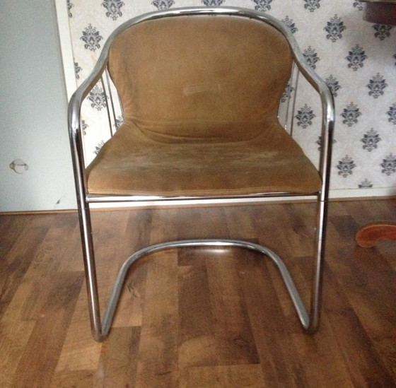 Image 1 of 2x vintage chrome chair