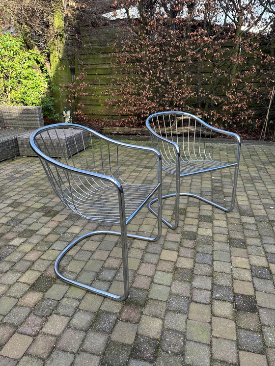 Image 1 of 2x vintage chrome chair