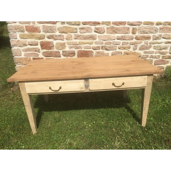 Image 1 of Vintage farm table in beech and cherry wood
