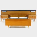 Vintage Bed In Teak Met Nachtkastjes En Verlichting, Jaren '60