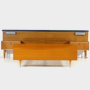 Vintage Bed In Teak Met Nachtkastjes En Verlichting, Jaren '60