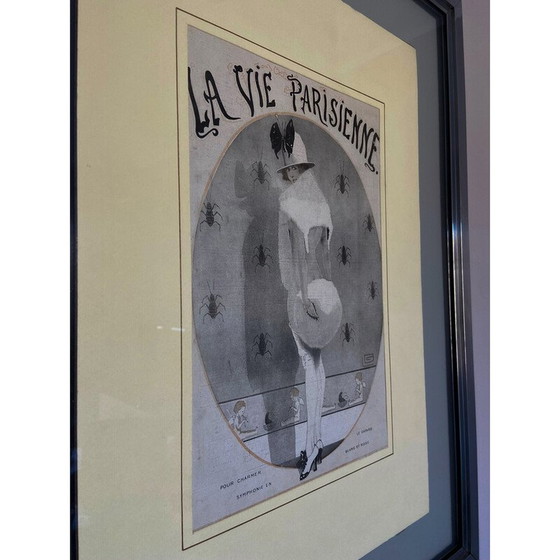 Image 1 of Vintage painting "Parisian life to charm the cockroach" with aluminum frame, 1913