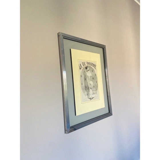 Image 1 of Vintage painting "Parisian life to charm the cockroach" with aluminum frame, 1913