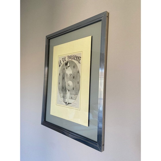 Image 1 of Vintage painting "Parisian life to charm the cockroach" with aluminum frame, 1913