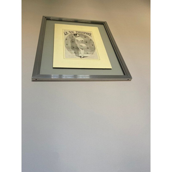 Image 1 of Vintage painting "Parisian life to charm the cockroach" with aluminum frame, 1913