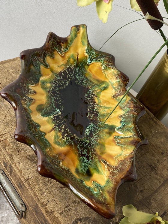 Image 1 of Large Ceramic Leaf Bowl Vallauris