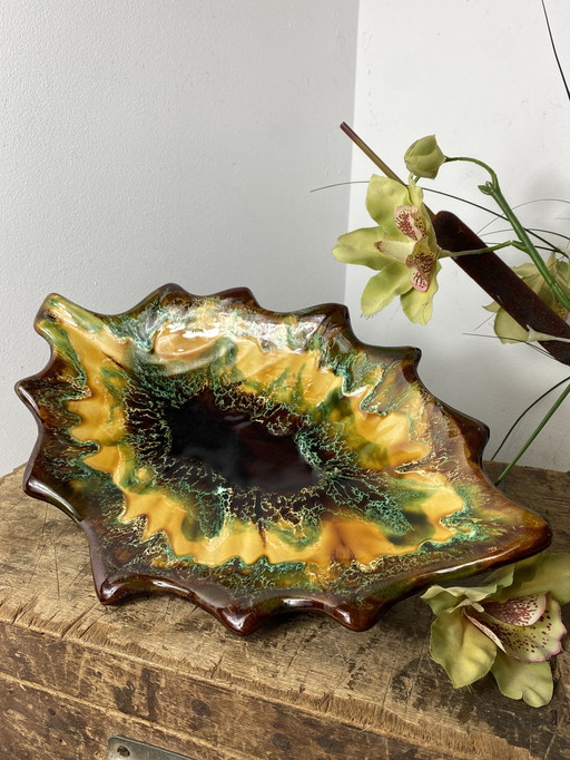 Large Ceramic Leaf Bowl Vallauris