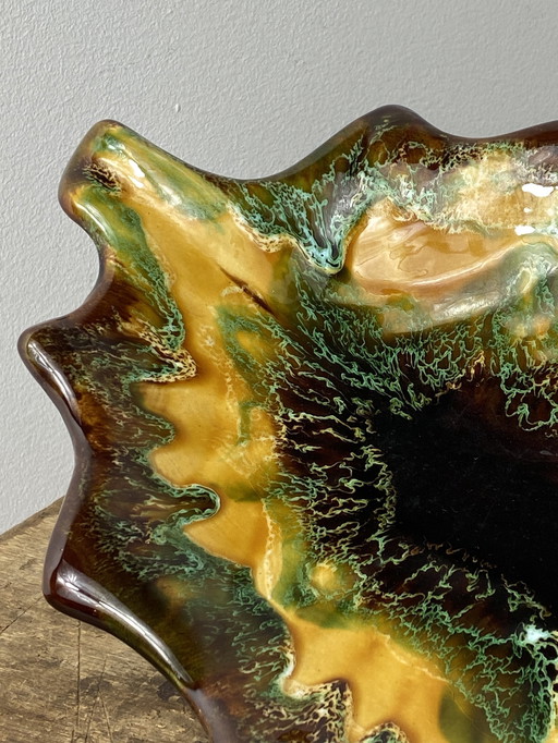 Large Ceramic Leaf Bowl Vallauris