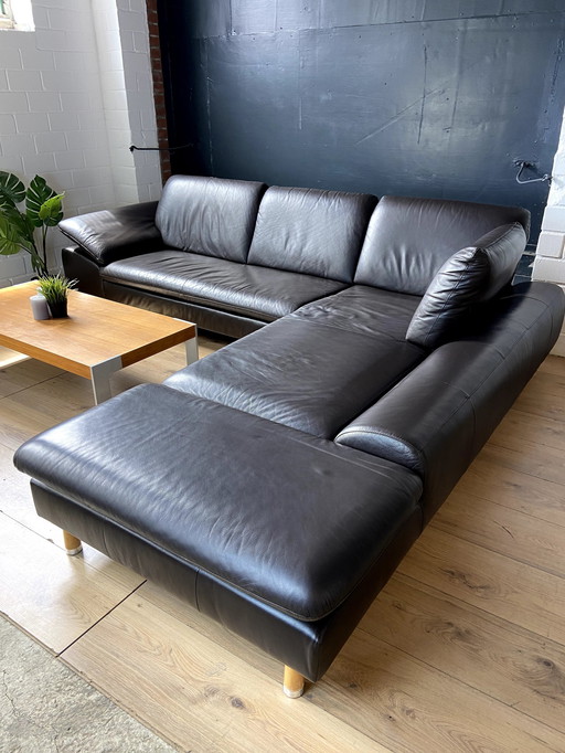 Willi Schillig leather sofa Loop with adjustable backrests