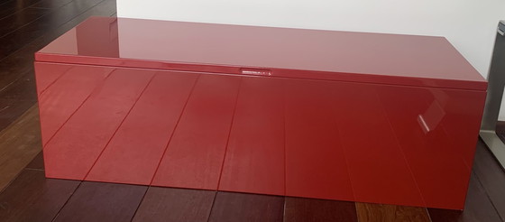 Image 1 of Hulsta High gloss burgundy wall cabinet