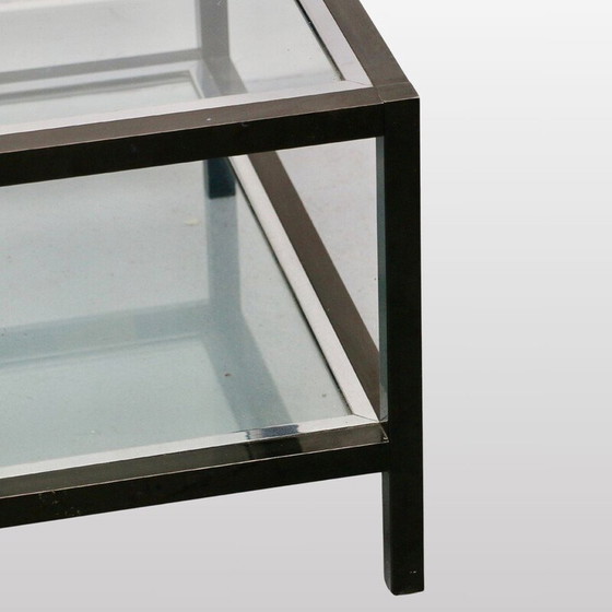 Image 1 of Coppia di tavolini da caffè in vetro vintage, Francia 1980