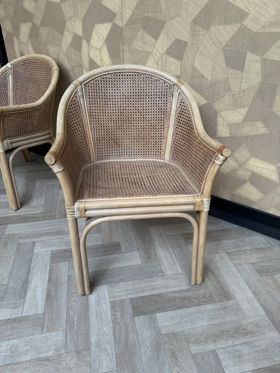 Image 1 of 4x Rohé Rattan dining room chairs