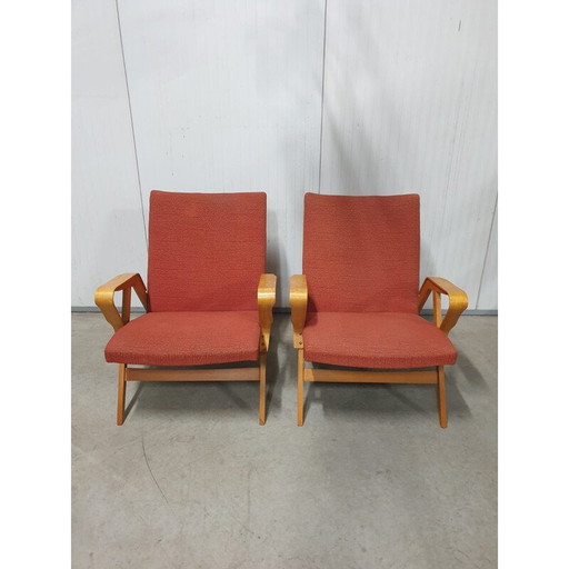 Pair of vintage bentwood armchairs by František Jirák for Tatra Nabytok, Czechoslovakia 1970