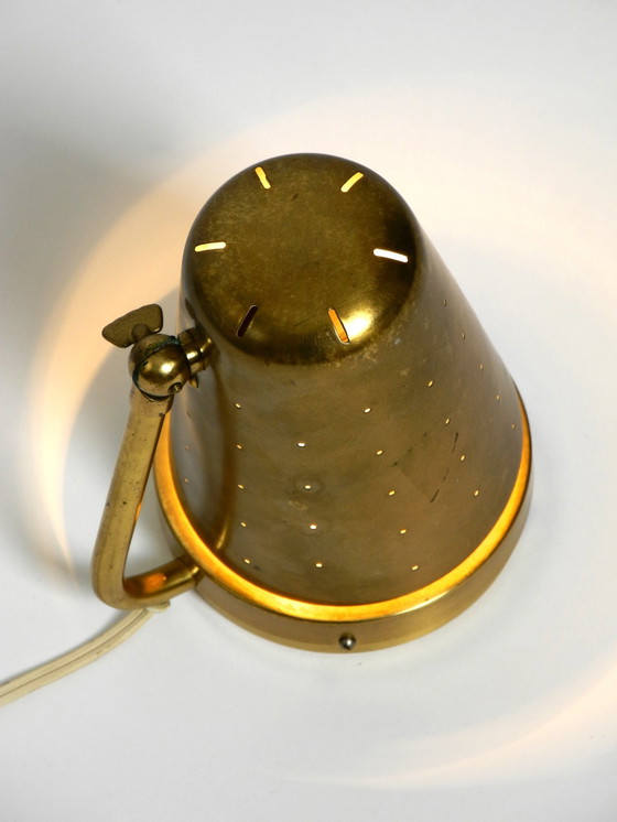 Image 1 of Beautiful, Rare, Large, Mid Century Modern Brass Table Lamp With A Switch In The Base